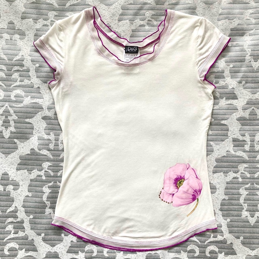 VTG 00s D&G Designer Flower Printed Tee 🌸